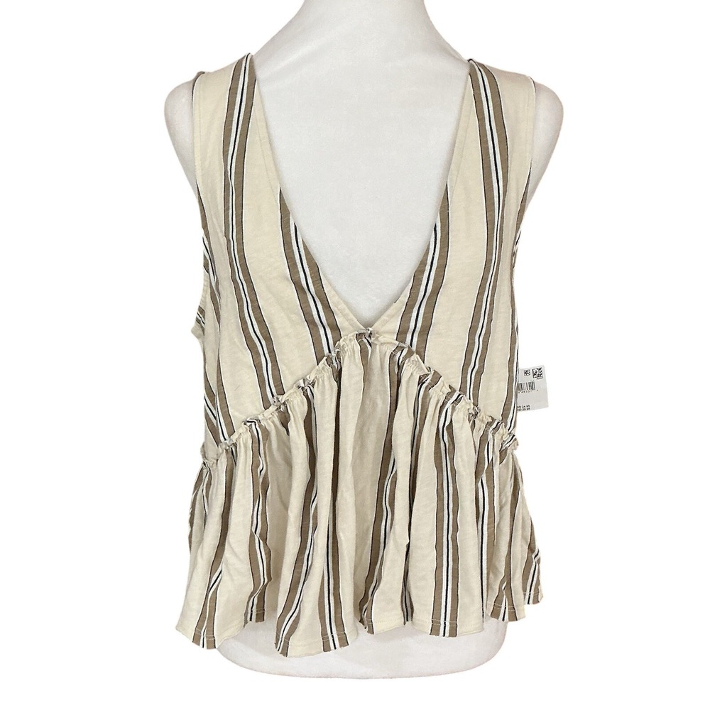 NEW American Eagle Tank Women's L Striped Sunchaser Swing Deep V-Neck Top Boho